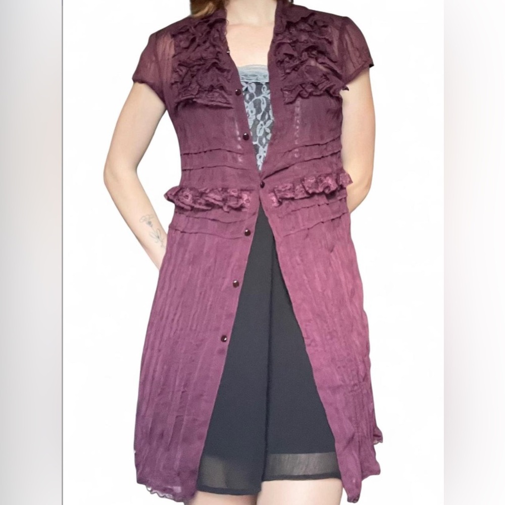 Purple button up cardigan